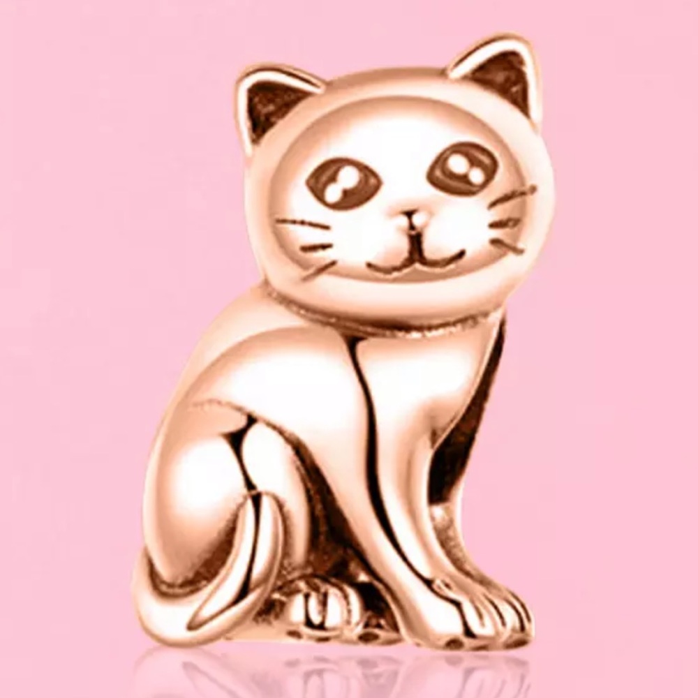 NEW•Rosegold Cat DIY charm/bead